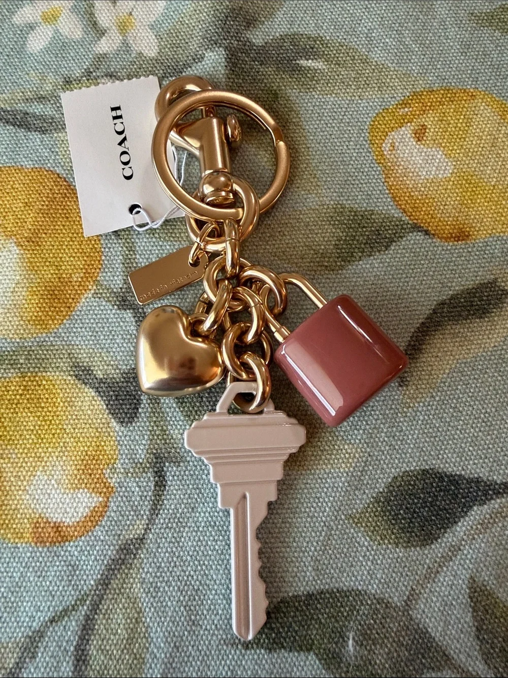 🔑🩷🔑 COACH KEY CLUSTER BAG CHARM KEYCHAIN 🔑🩷🔑  NWT 🔑🩷🔑